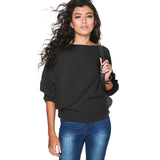 Knitted Loose Pullover Batwing Sleeves Women Top