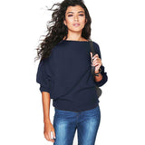 Knitted Loose Pullover Batwing Sleeves Women Top