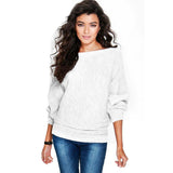 Knitted Loose Pullover Batwing Sleeves Women Top