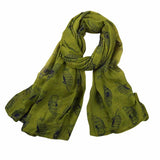 Newest style fashion long style 100% Voile Women Ladies Owl Print Pattern Warm Wrap Shawl Scarf Luxury Brand