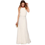 2016 Summer Sexy Dress Bohemian Style Sleeveless Floor Length Casual Long Dresses Women Chiffon Halter Jurkjes