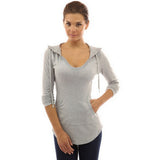 High Quality Women T-shirt Long Sleeve V-neck Pullovers With Pocket Casual Slim Fit Solid Long Tops Feminina Tees