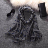 Winter Long Scarf for Women Ladies with Dragonfly Pattern Prints Shawl