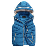 Winter Vest Detachable Hood Sleeveless Jacket Women