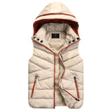 Winter Vest Detachable Hood Sleeveless Jacket Women
