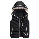 Winter Vest Detachable Hood Sleeveless Jacket Women